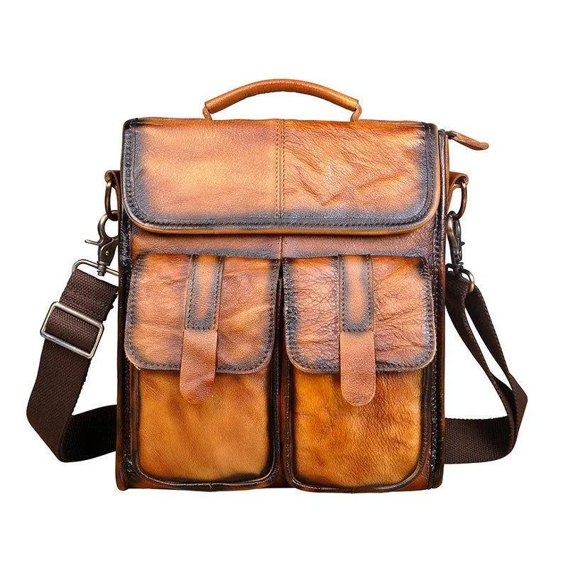 Woosir Vintage Genuine Leather Messenger Shoulder Bag