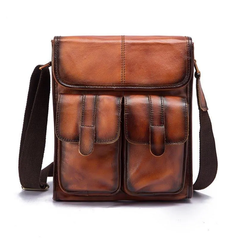 Woosir Vintage Genuine Leather Messenger Shoulder Bag