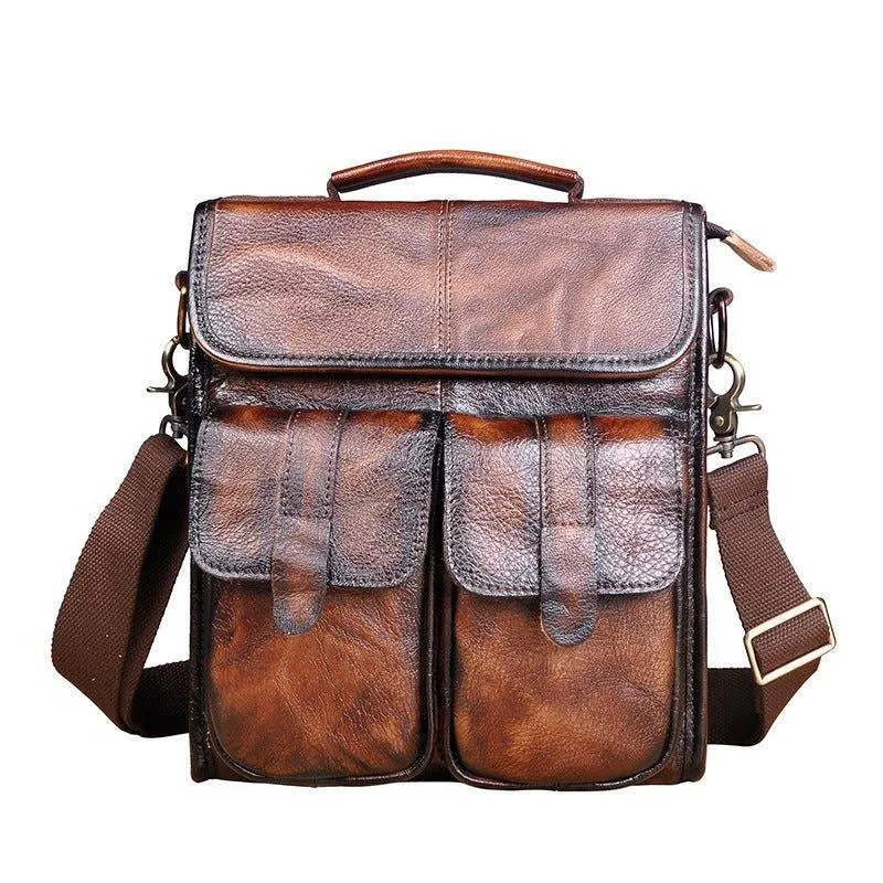 Woosir Vintage Genuine Leather Messenger Shoulder Bag