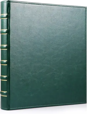 WOT I Deluxe Trading Card Binder, 540 Pockets Collectible Card Binder Sleeves, Refillable Leather 3 Ring Binder with Double Sided Pockets for Holding Cherished Cards - Green