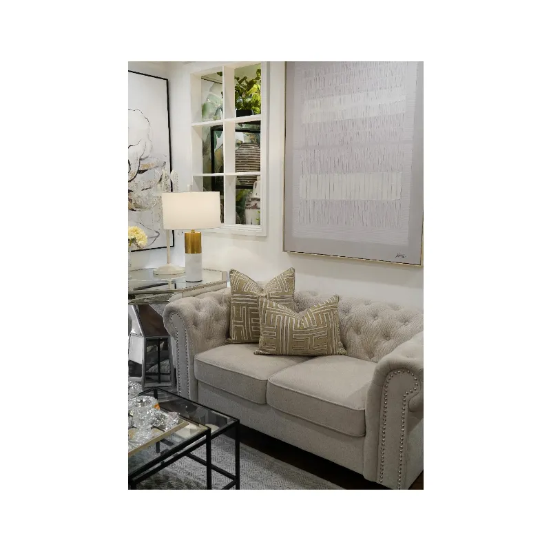 Woven Velvet Modern Cushion - Duck Feather Insert