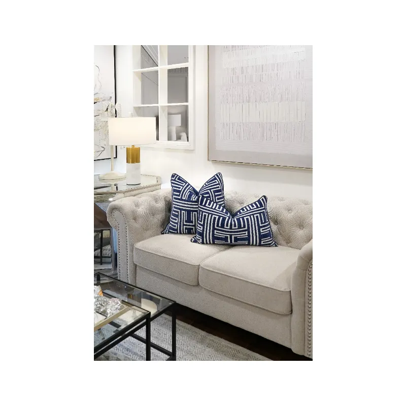 Woven Velvet Modern Cushion - Duck Feather Insert