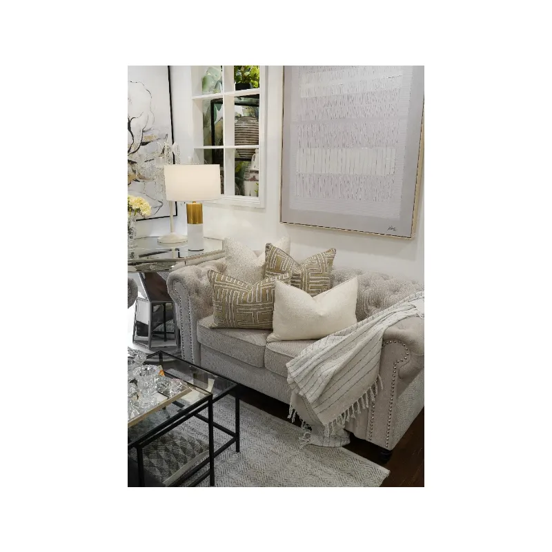 Woven Velvet Modern Cushion - Duck Feather Insert