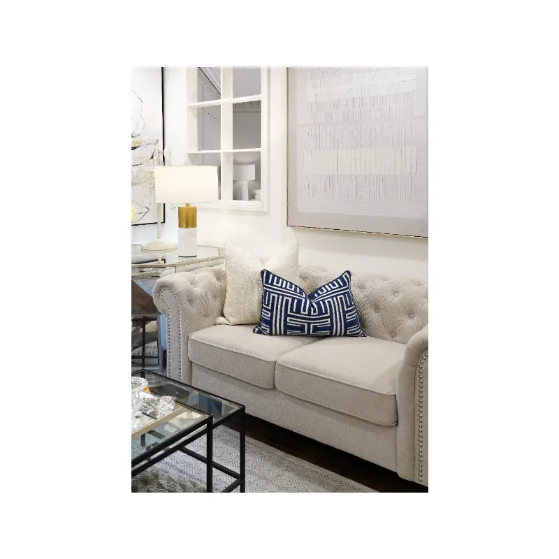 Woven Velvet Modern Cushion - Duck Feather Insert