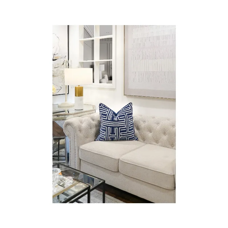 Woven Velvet Modern Cushion - Duck Feather Insert