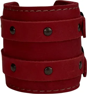 Wrist Wallet Cuff for Men Wristband with Secret Pouch Coin Full Grain Leather Handmade Large