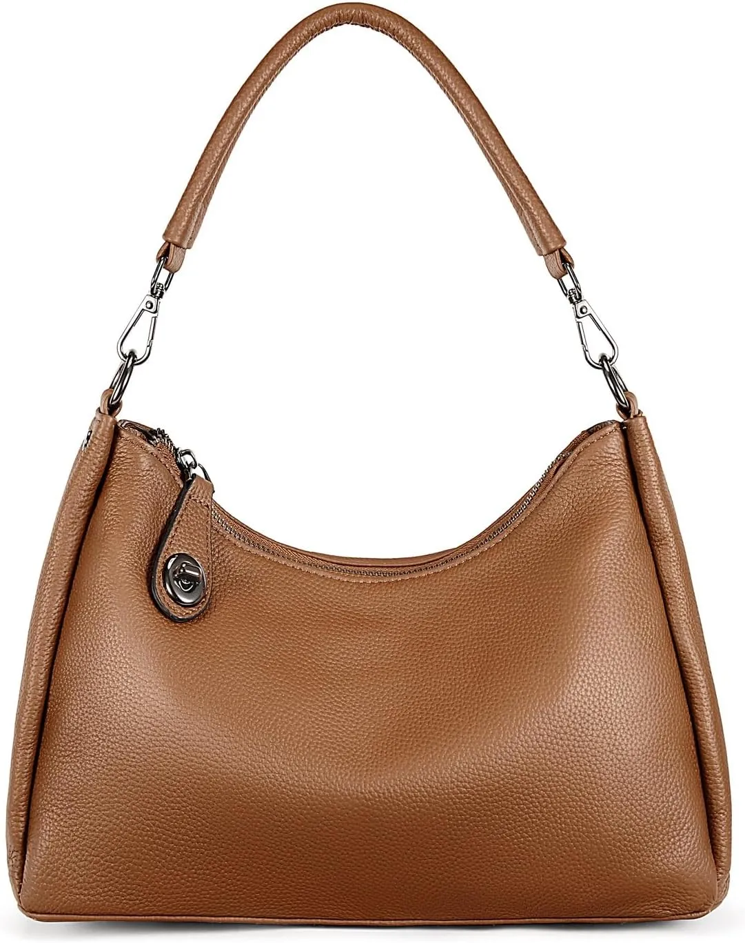 YALUXE Women’s Real Cowhide Leather Shoulder Bag Underarm Handbag Trendy Purse Anti-theft Pocket