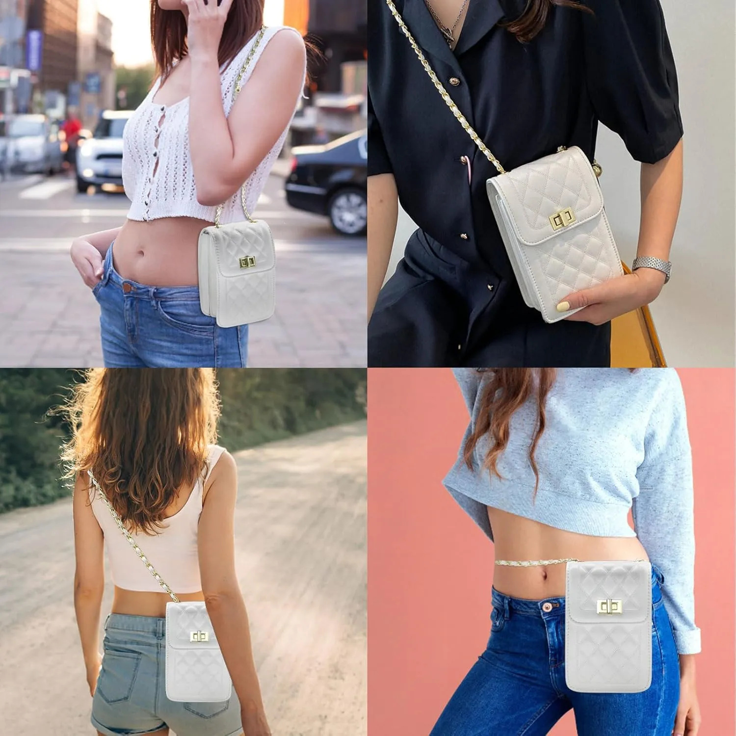 YAMEIZE Small Crossbody Cell Phone Purse - Women Shoulder Bags PU Leather Mini Wallet Bag with Adjustable Shoulder Strap