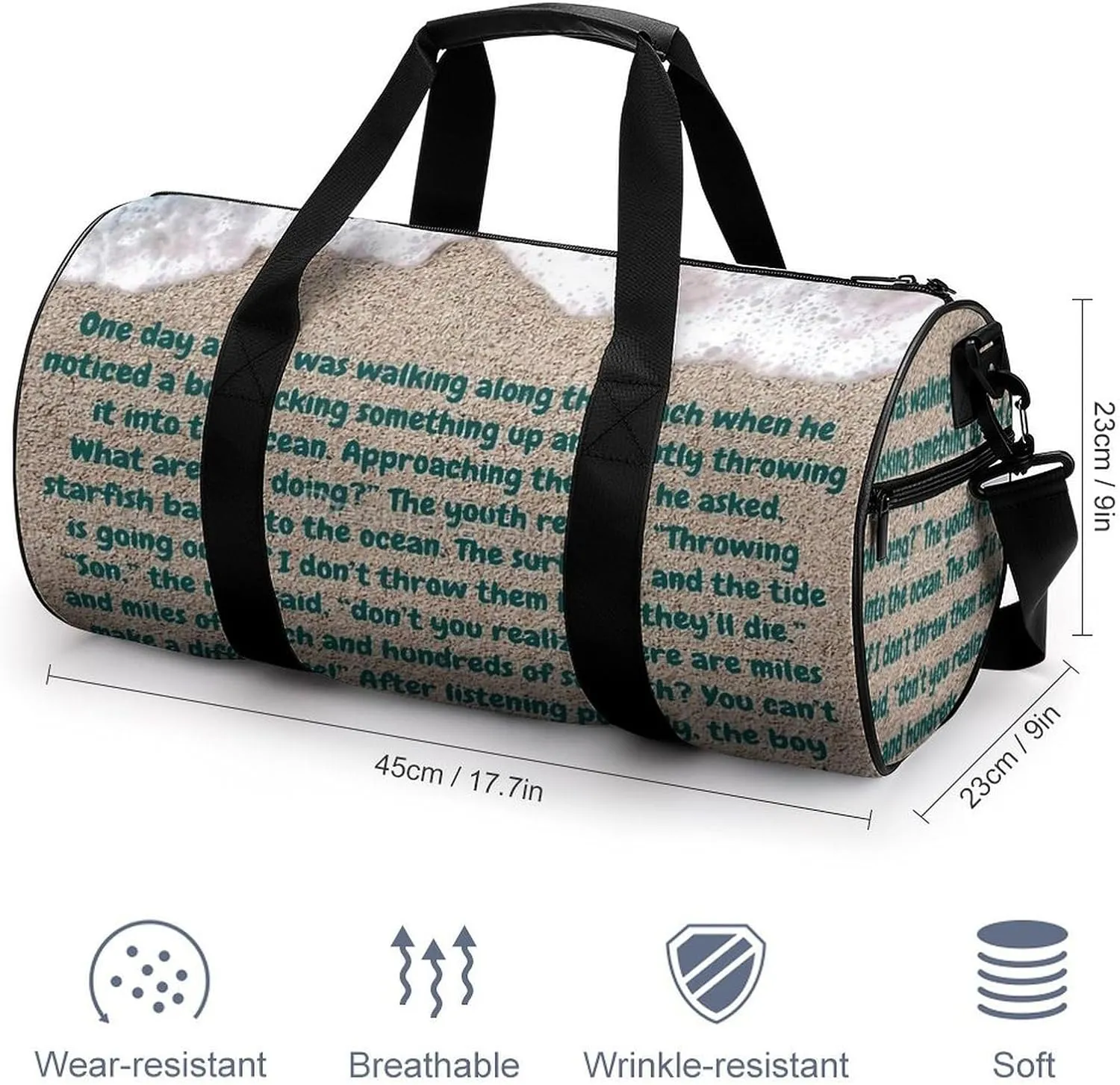 Yellow Lemons Pattern Fitness Bag Waterproof And Stain Resistant Suitable for Unisex