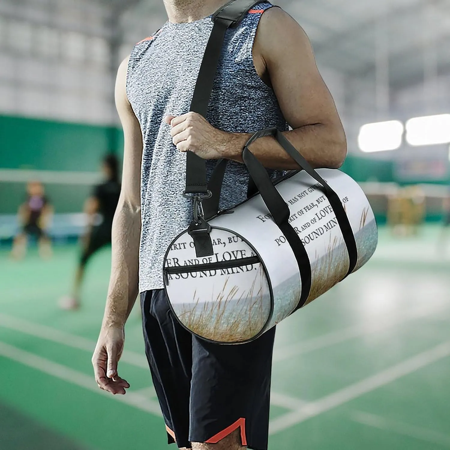 Yellow Lemons Pattern Fitness Bag Waterproof And Stain Resistant Suitable for Unisex