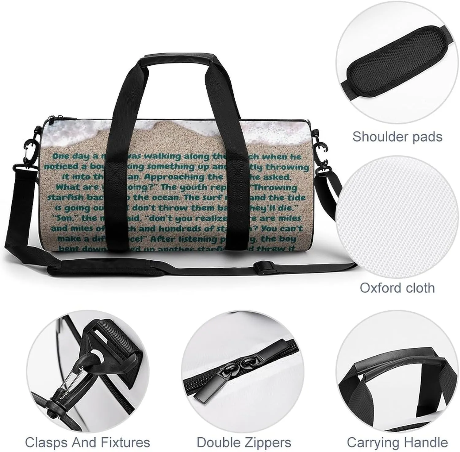 Yellow Lemons Pattern Fitness Bag Waterproof And Stain Resistant Suitable for Unisex