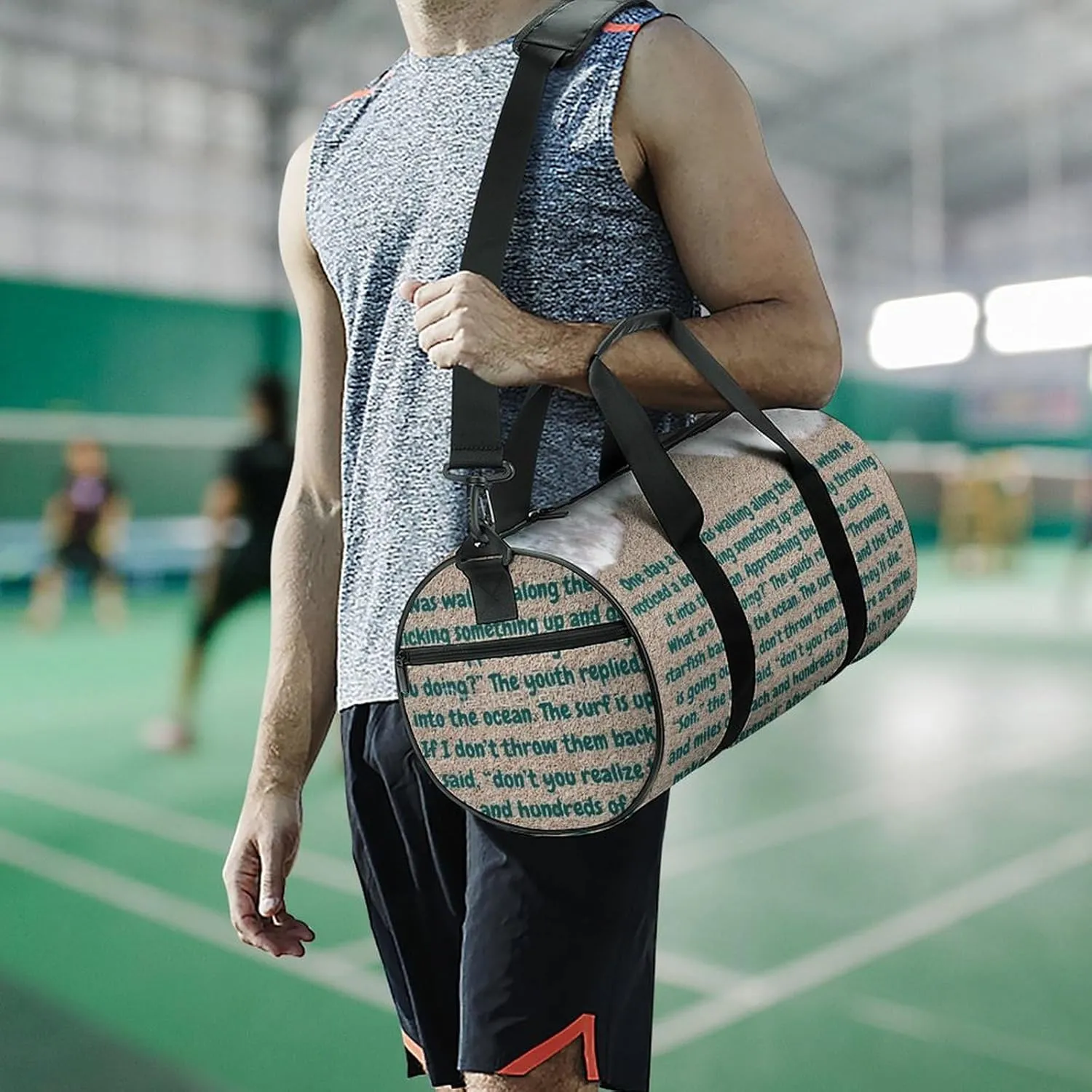 Yellow Lemons Pattern Fitness Bag Waterproof And Stain Resistant Suitable for Unisex