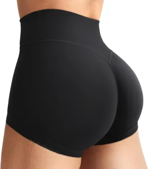 YEOREO Women's Biker Shorts 2.5" No Front Seam Elysina High Waist Hidden Scrunch Workout Gym Yoga Running Shorts