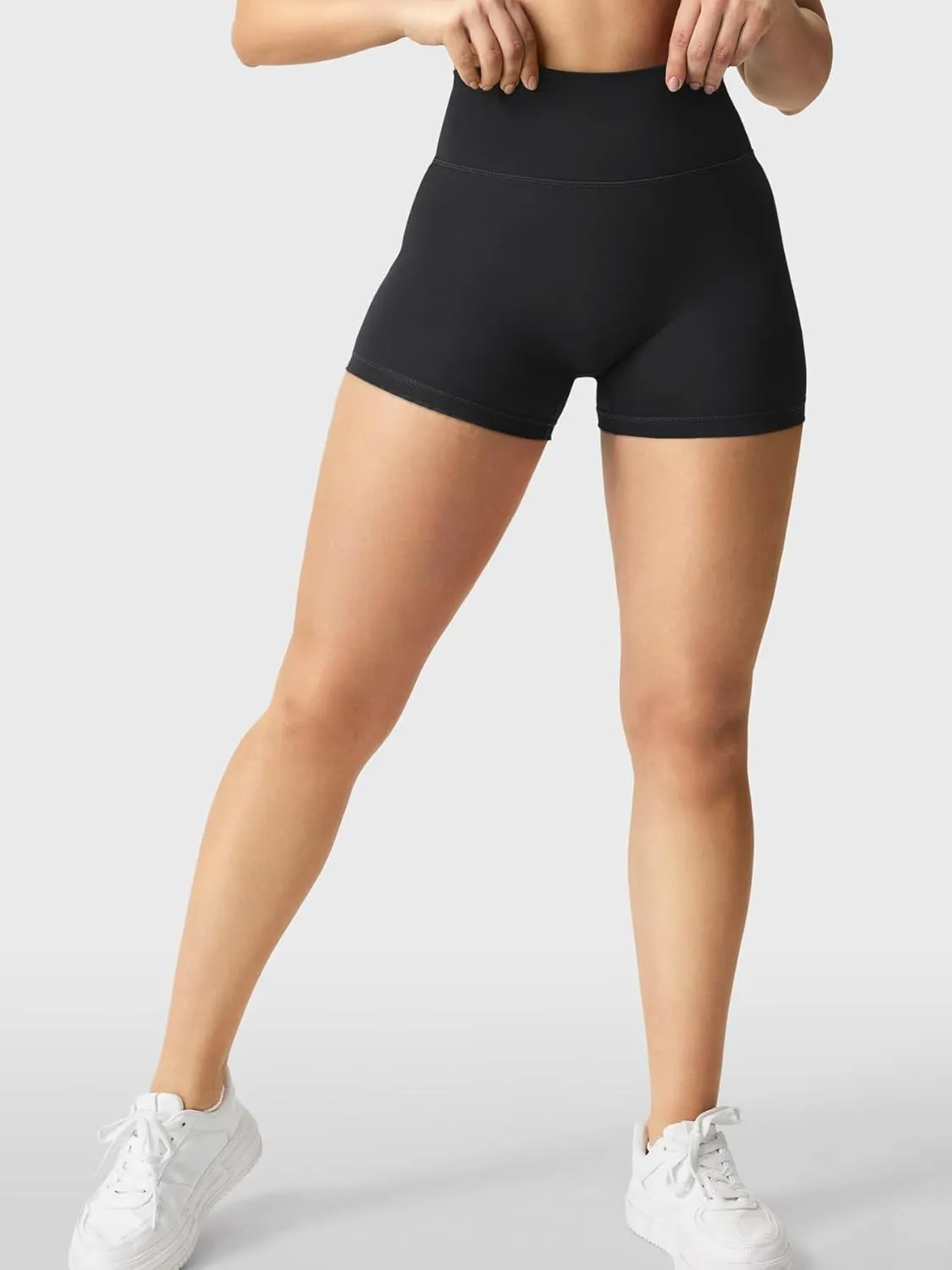 YEOREO Women's Biker Shorts 2.5" No Front Seam Elysina High Waist Hidden Scrunch Workout Gym Yoga Running Shorts