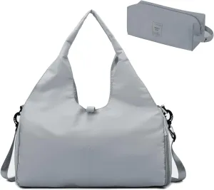 Yoga Gym Bags for Women, Tote Gym Bag with Yoga Mat Holder, with Shoes Compartment and Wet Dry Storage Pockets