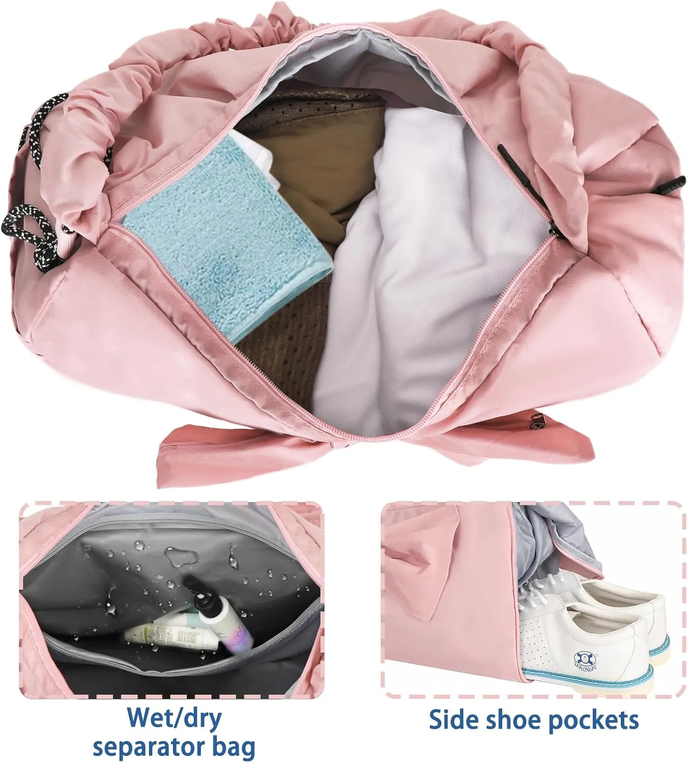 Yoga Gym Bags for Women,Butterfly Shoulder Bag with Shoes Compartment & Wet Dry Storage Pockets & Adjustable Yoga Mat Holder