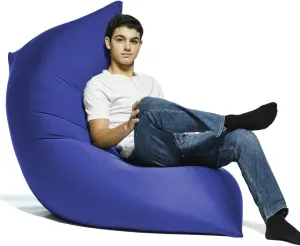 Yogibo Zoola Max Outdoor Bean Bag Chair, Oversized Beanbag Couch, Water Resistant, Cozy Patio Deck Lounge Furniture, Royal