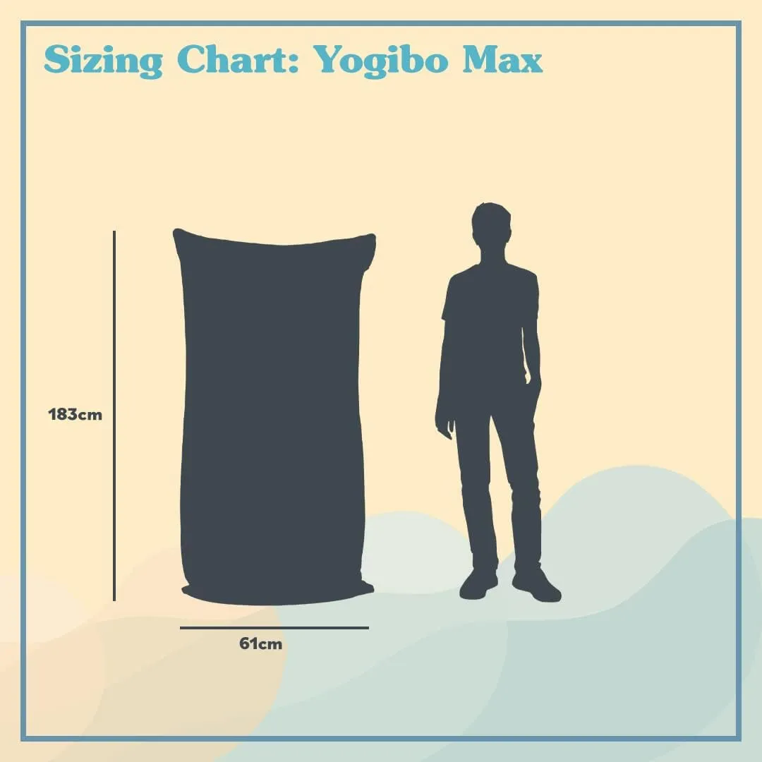 Yogibo Zoola Max Outdoor Bean Bag Chair, Oversized Beanbag Couch, Water Resistant, Cozy Patio Deck Lounge Furniture, Royal