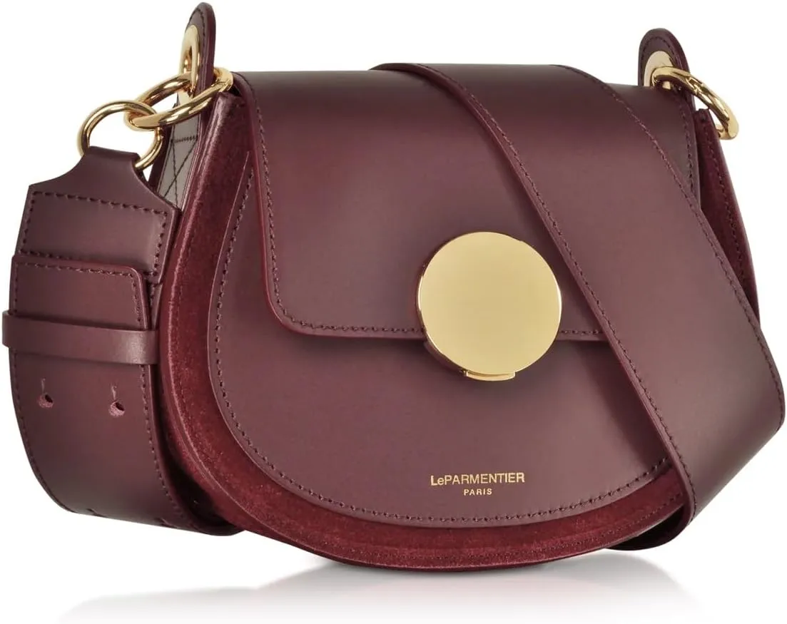 Yucca Shoulder Bag, Suede and Calf Leather, 7.9 x 6.7 x 2.4 inches
