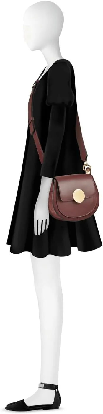Yucca Shoulder Bag, Suede and Calf Leather, 7.9 x 6.7 x 2.4 inches