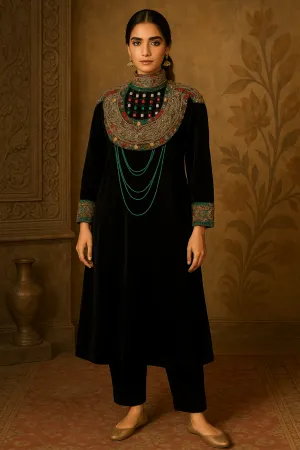 ZEVAR- Embellished velvet set