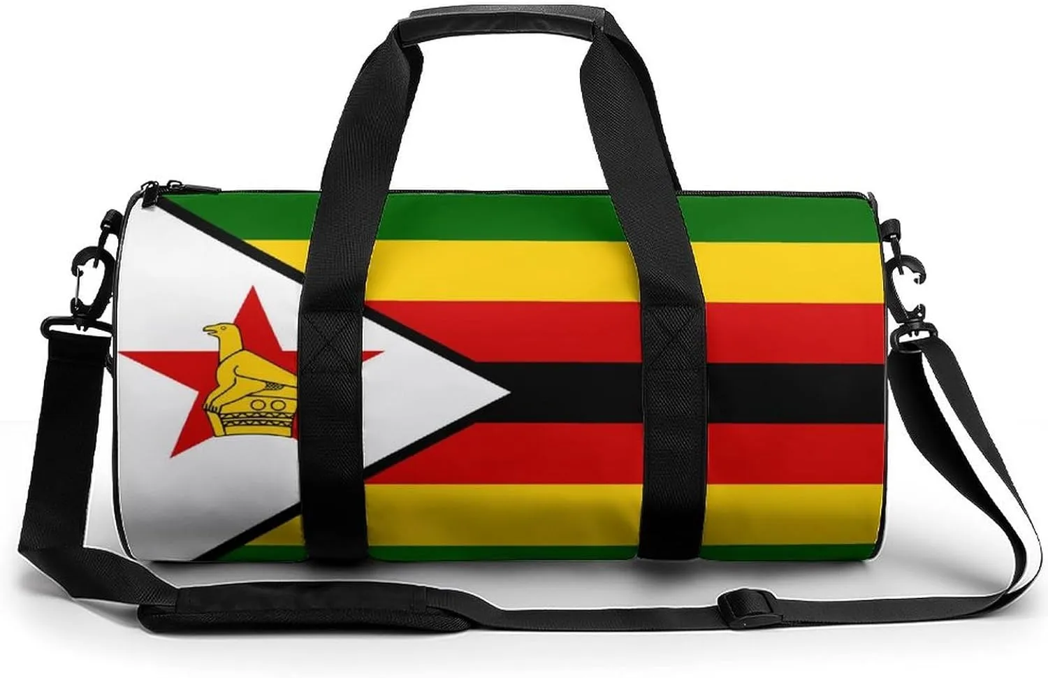 Zimbabwe Flag Sports Duffel Bag for Men Women Gym Bag with Wet Pocket Weekender