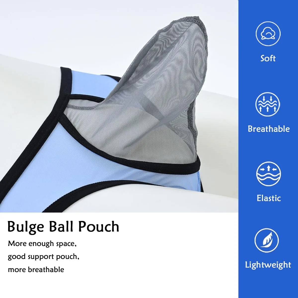 ZONBAILON Men's Sexy Underwear Briefs See Through Mesh Breathable Briefs with Bulge Ball Pouch